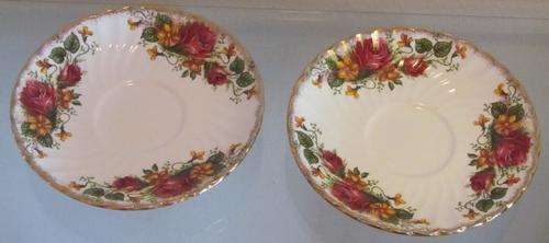Washington Pottery Hanley England=Ironstone="ENGLISH ROSE"=Spare Tea Cup Saucers x 2=Make an Offer?