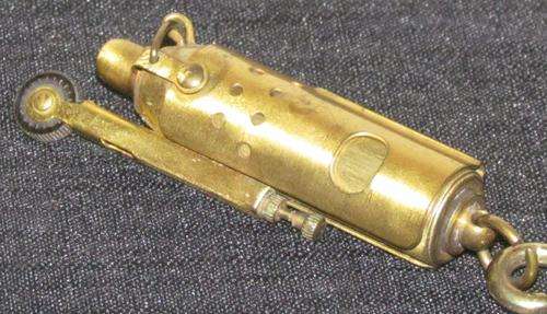 LIGHTER=WW1/2 BRASS Cigarette LIGHTER=REPLICA=Unusual=Not tested=spring & action working!
