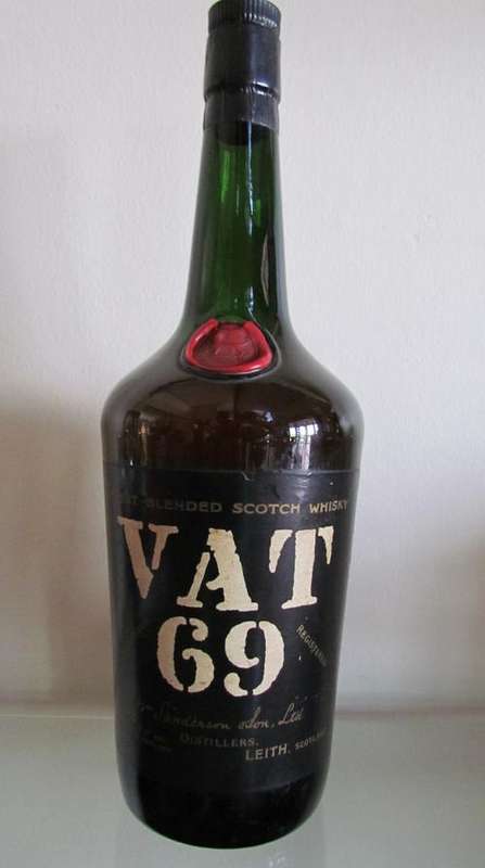 VAT 69 WHISKY=RARE 1950's Vintage in a SEALED 3 Litre bottle!!!=Weight 3300 grams=MAKE an OFFER??