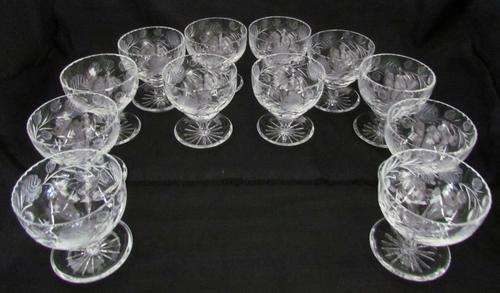 CRYSTAL DESSERT SUNDAE Glasses/Bowls x 12=As NEW=Perfect condition!!!!!=Read Notes.......