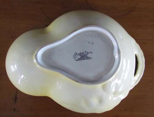 CARLTON WARE CARLTONWARE YELLOW BASKET ROPE WEAVE BOWL Flowers and Rope Handle FOXGLOVE FLORAL.