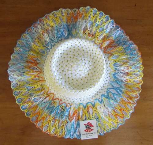 BEACH HAT ITALIAN Industria Paglia Affini (Montappone) SUN HAT STRAW Rattan like AWESOME!