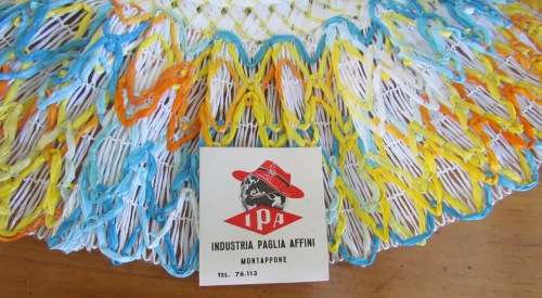 BEACH HAT ITALIAN Industria Paglia Affini (Montappone) SUN HAT STRAW Rattan like AWESOME!