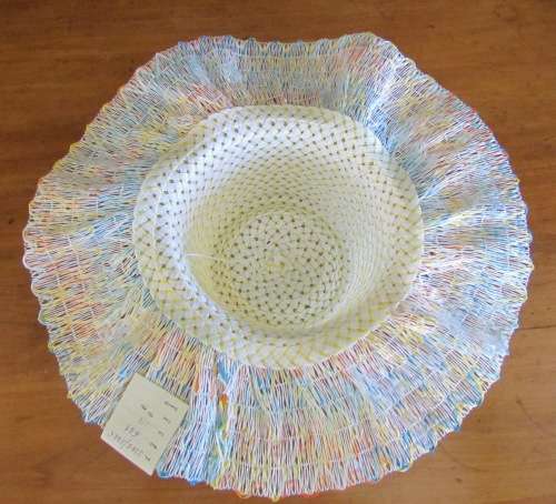 BEACH HAT ITALIAN Industria Paglia Affini (Montappone) SUN HAT STRAW Rattan like AWESOME!