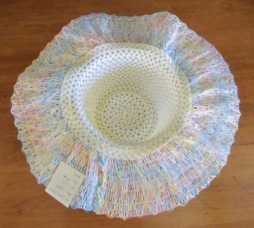 BEACH HAT ITALIAN Industria Paglia Affini (Montappone) SUN HAT STRAW Rattan like AWESOME!