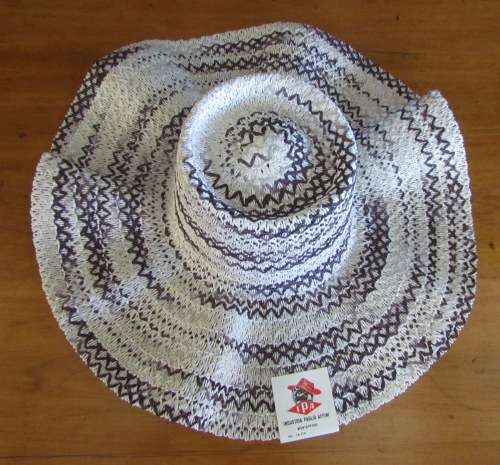 BEACH HAT STUNNING ITALIAN Industria Paglia Affini (Montappone) SUN HAT STRAW Rattan like AWESOME!
