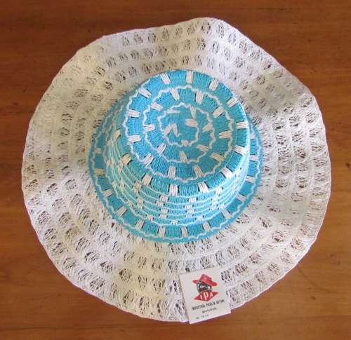 BEACH HAT ITALIAN Industria Paglia Affini (Montappone) SUN HAT STRAW Rattan like AWESOME!
