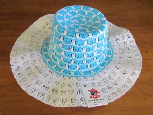 BEACH HAT ITALIAN Industria Paglia Affini (Montappone) SUN HAT STRAW Rattan like AWESOME!