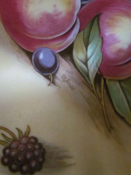 AYNSLEY TEA CUP and SAUCER=Fruit=Well known Artist DORIS JONES=Beautiful & Scarce!!!