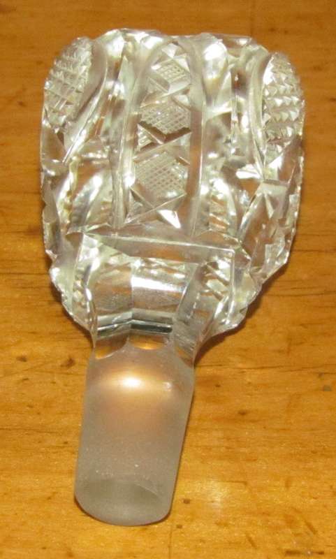 PERFUME BOTTLE Crystal with Sterling Silver Lid & Stopper LONDON 1926 Henry Perkins & Sons LARGE!!