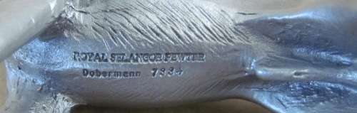 DOBERMANN DOG ROYAL SELANGOR MALAYSIA PEWTER `Canine Companions` DOGS