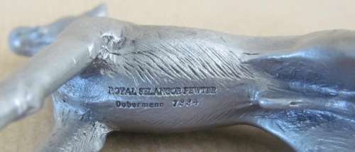 DOBERMANN DOG ROYAL SELANGOR MALAYSIA PEWTER `Canine Companions` DOGS