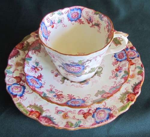 CAULDON=BENTICK PATTERN=TEA TRIO=1908=COMMISSIONED by H.G. STEPHENSON=MANCHESTER=ENGLAND=ANTIQUE.