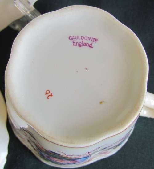 CAULDON=BENTICK PATTERN=TEA TRIO=1908=COMMISSIONED by H.G. STEPHENSON=MANCHESTER=ENGLAND=ANTIQUE.
