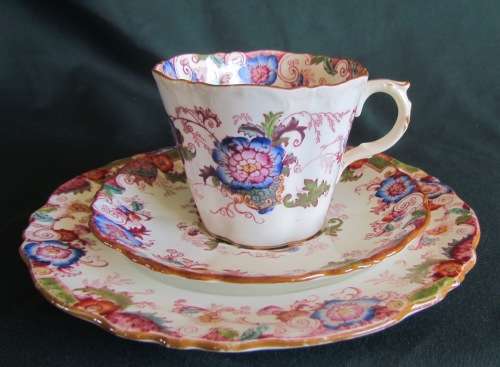CAULDON=BENTICK PATTERN=TEA TRIO=1908=COMMISSIONED by H.G. STEPHENSON=MANCHESTER=ENGLAND=ANTIQUE.