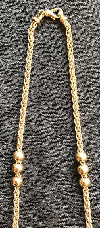 NECKLACE=9K=9carat=GOLD CHAIN=WHEAT LINK=800mm Long=41,9g=ITALY=UNOAERRE=MAGNIFICENT NECKLACE!!!!!!
