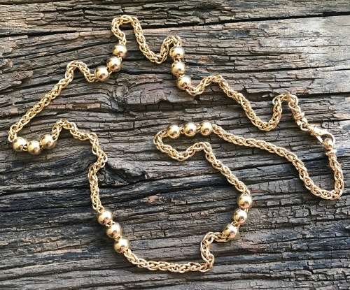 NECKLACE=9K=9carat=GOLD CHAIN=WHEAT LINK=800mm Long=41,9g=ITALY=UNOAERRE=MAGNIFICENT NECKLACE!!!!!!