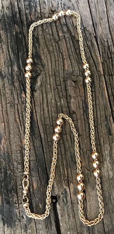 NECKLACE=9K=9carat=GOLD CHAIN=WHEAT LINK=800mm Long=41,9g=ITALY=UNOAERRE=MAGNIFICENT NECKLACE!!!!!!