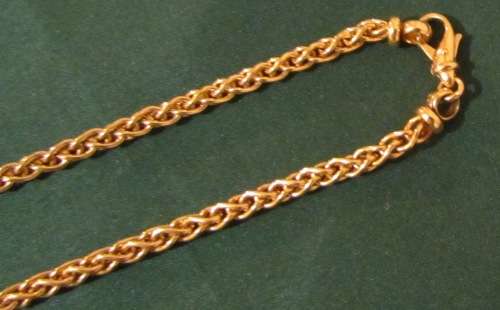 NECKLACE=9K=9carat=GOLD CHAIN=WHEAT LINK=800mm Long=41,9g=ITALY=UNOAERRE=MAGNIFICENT NECKLACE!!!!!!