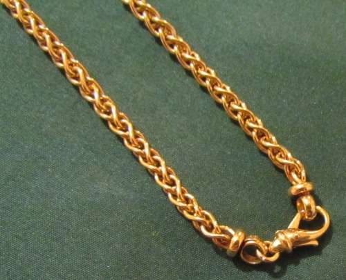 NECKLACE=9K=9carat=GOLD CHAIN=WHEAT LINK=800mm Long=41,9g=ITALY=UNOAERRE=MAGNIFICENT NECKLACE!!!!!!