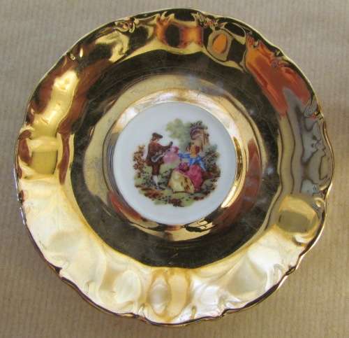 ESBEE CHINA Demitasse Coffee Expresso Cup & Saucer=Partner or Lover!!=Guitar Man playing to his Love