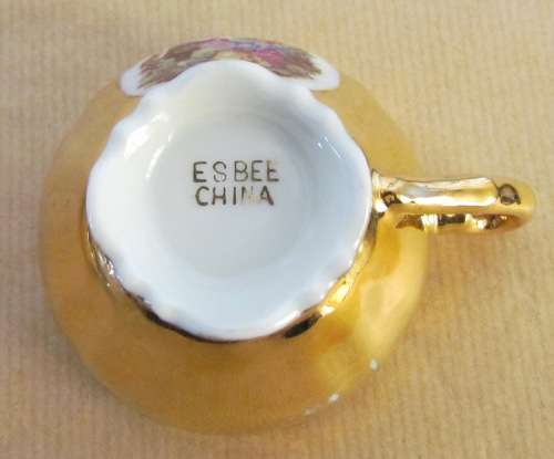 ESBEE CHINA Demitasse Coffee Expresso Cup & Saucer=Partner or Lover!!=Guitar Man playing to his Love