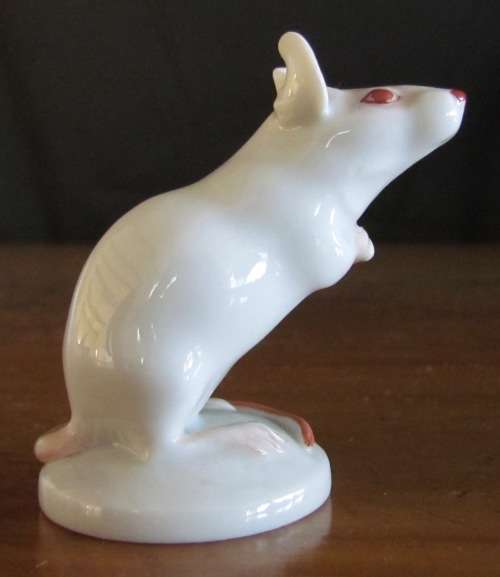 RARE WIEN Augarten AUSTRIA=White Porcelain Mouse=Designed by Professor Robert Ullman=1935!!!!!!