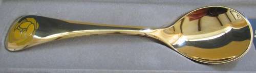 GEORG JENSEN CHRISTMAS SPOON STERLING SILVER & GILT 1978 Original Box Hallmarked Andersen Bjorne.