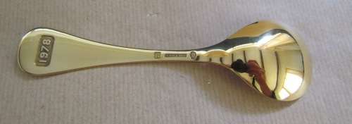 GEORG JENSEN CHRISTMAS SPOON STERLING SILVER & GILT 1978 Original Box Hallmarked Andersen Bjorne.