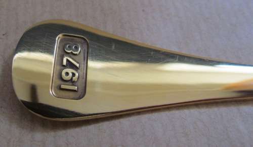 GEORG JENSEN CHRISTMAS SPOON STERLING SILVER & GILT 1978 Original Box Hallmarked Andersen Bjorne.