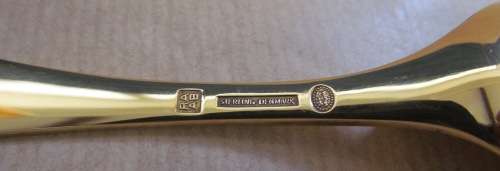 GEORG JENSEN CHRISTMAS SPOON STERLING SILVER & GILT 1978 Original Box Hallmarked Andersen Bjorne.