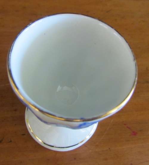 BLUE & WHITE=6 x BOILED EGG CUPS=TIEFENFURT=Germany=Unmarked=Stunning for Breakfast!!!!