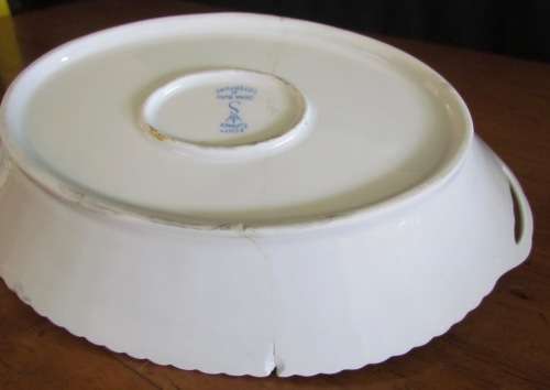 TIEFENFURT Germany BLUE & WHITE BOWL with HANDLES damaged Stunning!!!!