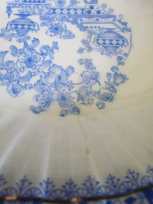 TIEFENFURT Germany BLUE & WHITE BOWL with HANDLES damaged Stunning!!!!