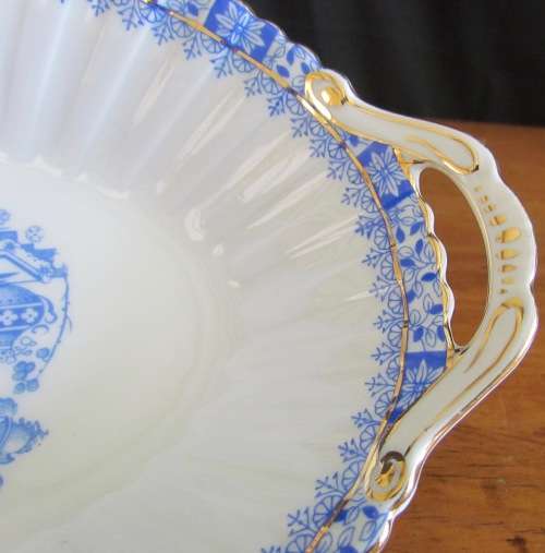 TIEFENFURT Germany BLUE & WHITE BOWL with HANDLES damaged Stunning!!!!