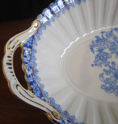 TIEFENFURT Germany BLUE & WHITE BOWL with HANDLES damaged Stunning!!!!