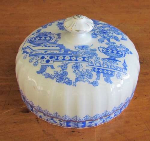 BLUE + WHITE BUTTER DISH TOP=TIEFENFURT=CHINA BLAU=Germany=add side plate for complete dish=STUNNING