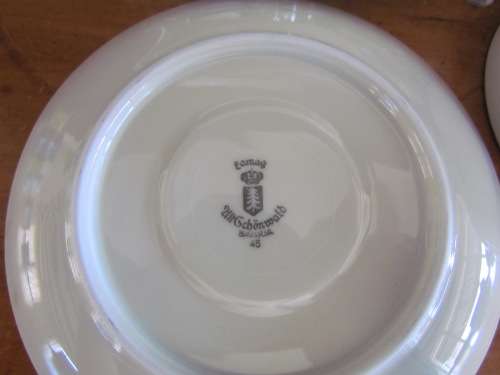 TEA TRIO`S x 6 EAMAG PORCELAIN Schönwald GERMANY BLUE & WHITE 18 pieces EGGSHELL THIN!!!!