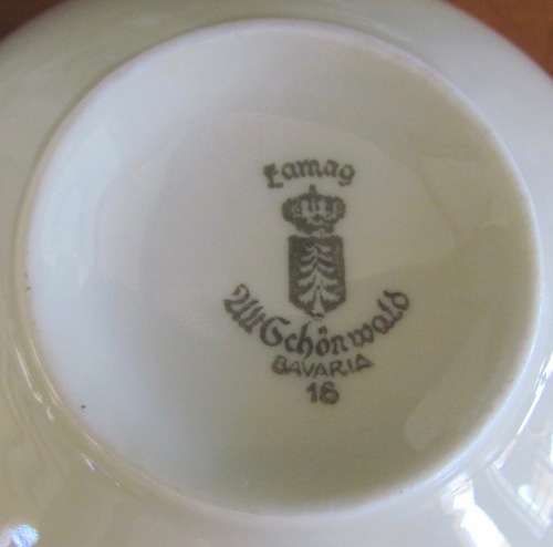 TEA TRIO`S x 6 EAMAG PORCELAIN Schönwald GERMANY BLUE & WHITE 18 pieces EGGSHELL THIN!!!!
