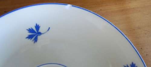 TEA TRIO`S x 6 EAMAG PORCELAIN Schönwald GERMANY BLUE & WHITE 18 pieces EGGSHELL THIN!!!!