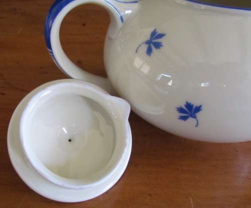 Schönwald PORCELAIN EAMAG BAVARIA GERMANY TEA SET 6 TRIOS TEAPOT MILK SUGAR CAKE 1927 BLUE and WHITE