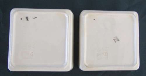 ASHTRAYS x 2 POOLE Identical PAIR 1922-45 England STUNNING `BN` FLORAL PATTERN Cigarettes Smokers