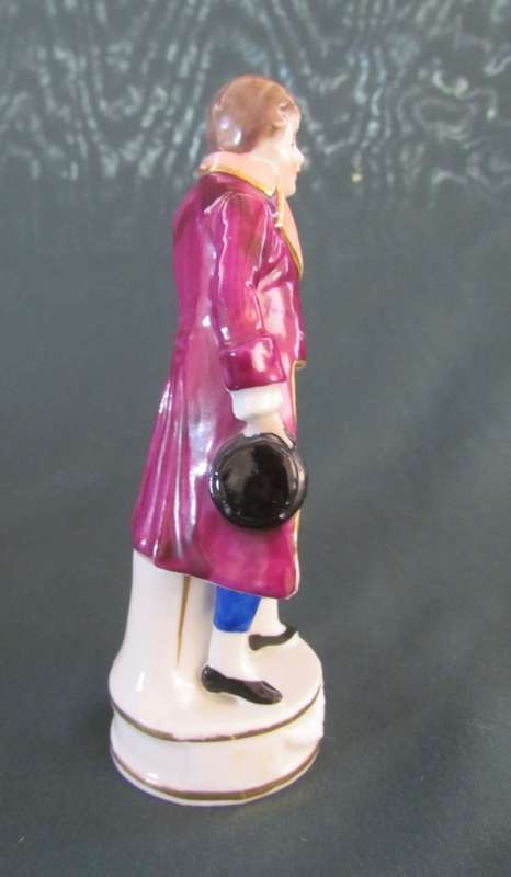 CHELSEA PORCELAIN FACTORY=FIGURINE=Gold Anchor Mark=Chelsea period 1756-59=MAN WITH TOPHAT & TAILS