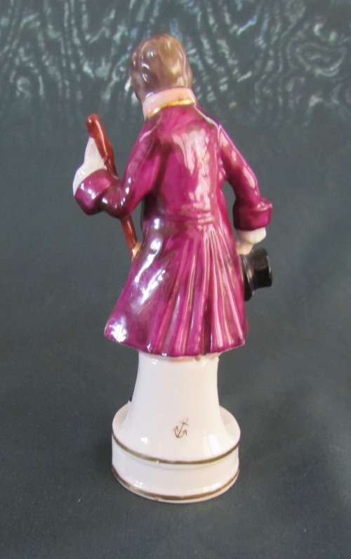 CHELSEA PORCELAIN FACTORY=FIGURINE=Gold Anchor Mark=Chelsea period 1756-59=MAN WITH TOPHAT & TAILS