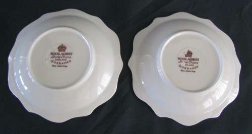 ROYAL ALBERT PINDISHES x2 (Pair)=GOSSAMER pattern.