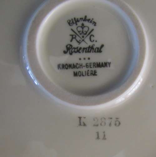 ROSENTHAL Moliere Bowls x 3 gaduating sizes flower design pierced gilt rims 1945/1946 STUNNING SET!