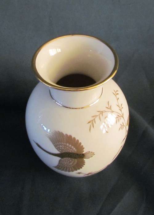 JOHANN HAVILAND=BAVARIA=VASE=GERMANY=rich golden decorated 60's bird & plant design=SCARCE!!!!