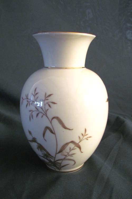 JOHANN HAVILAND=BAVARIA=VASE=GERMANY=rich golden decorated 60's bird & plant design=SCARCE!!!!