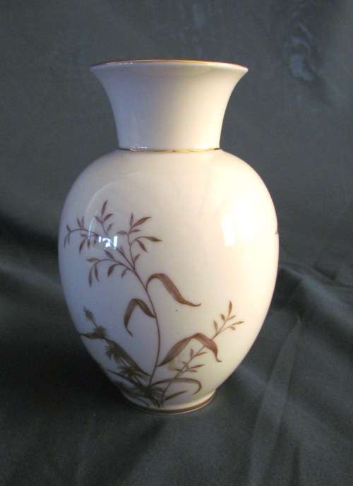 JOHANN HAVILAND=BAVARIA=VASE=GERMANY=rich golden decorated 60's bird & plant design=SCARCE!!!!