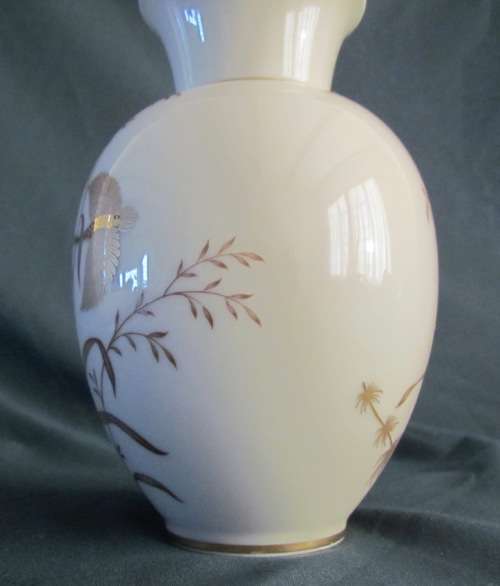 JOHANN HAVILAND=BAVARIA=VASE=GERMANY=rich golden decorated 60's bird & plant design=SCARCE!!!!